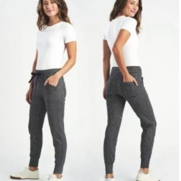 BETA Brand - very nice gray patterned yoga styl pants with 6 pockets SZ L-Long - Picture 1 of 5